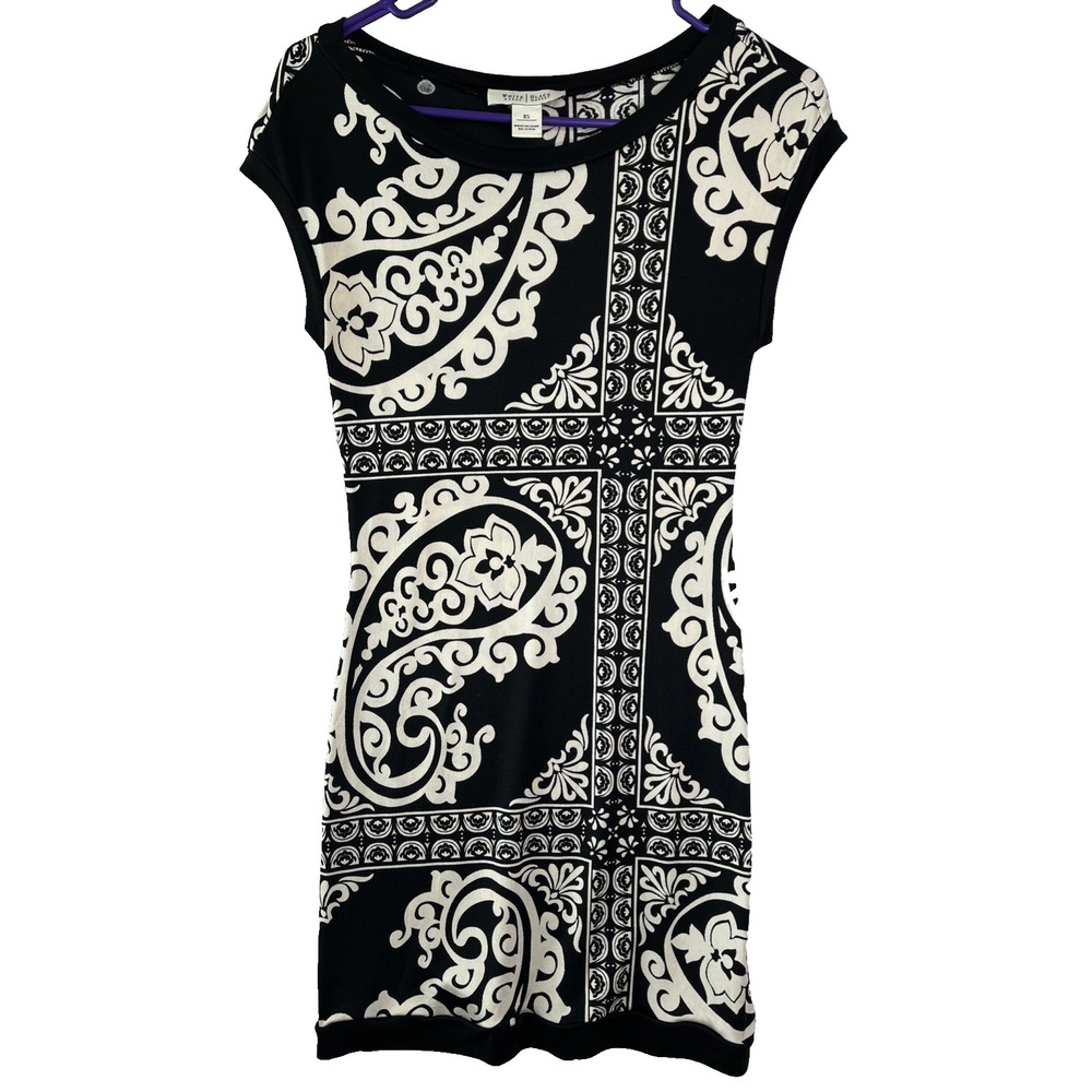 White‎ House Black Market 100% Silk Floral Paisley Sleeveless Mini Dress Career